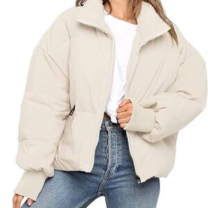 Women's Cream Puffer Jacket